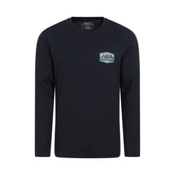 Mountain Warehouse Mens Badge Organic Long-Sleeved Top - XS, Navy