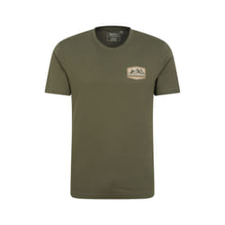 Mountain Warehouse Mens Badge Organic T-Shirt - XXS, Khaki Green