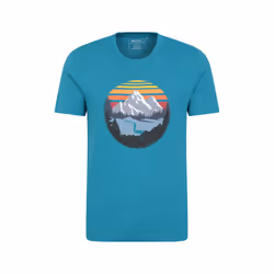 Mountain Warehouse Mens Take A Hike Organic T-Shirt - XXS, Petrol