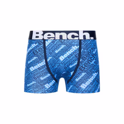 Bench Mens Bamber Assorted Designs Boxer Shorts (Pack of 3) - S, Blue/Navy