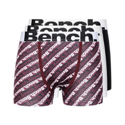Bench Mens Mendes Boxer Shorts (Pack of 3) - S, Red/White/Black