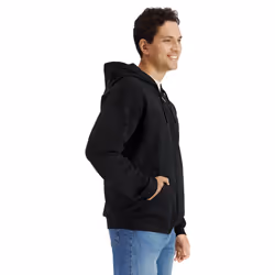 Gildan Mens Softstyle Fleece Midweight Full Zip Hoodie - M, Black