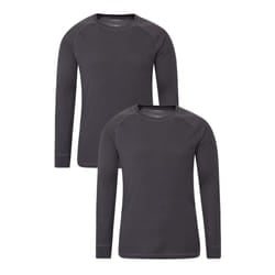 Mountain Warehouse Mens Talus Base Layer Top (Pack of 2) - 3XL, Charcoal