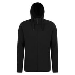 Mountain Warehouse Mens Camber Fleece Full Zip Hoodie - XXS, Black