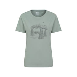 Mountain Warehouse Womens/Ladies Forest Bear Organic Loose Fit T-Shirt - 16 UK, Khaki Green