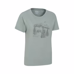 Mountain Warehouse Womens/Ladies Forest Bear Organic Loose Fit T-Shirt - 16 UK, Khaki Green