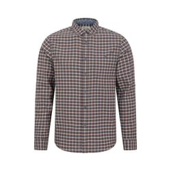 Mountain Warehouse Mens Driftwood Checked Organic Shirt - XXS, Dark Grey