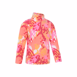 Mountain Warehouse Childrens/Kids Endeavour Abstract Half Zip Fleece Top - 11-12 Years, Coral