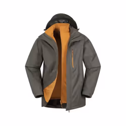 Mountain Warehouse Mens Bracken Extreme 3 in 1 Waterproof Jacket - XXS, Dark Green