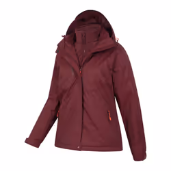 Mountain Warehouse Womens/Ladies Bracken Extreme 3 in 1 Waterproof Jacket - 14 UK, Burgundy