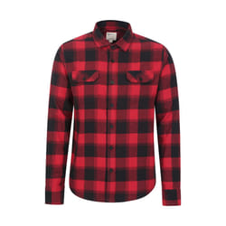 Mountain Warehouse Mens Trace Flannel Long-Sleeved Shirt - XL, Red
