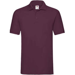 Fruit of the Loom Mens Premium Cotton Pique Polo Shirt - 3XL, Burgundy
