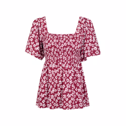 Mountain Warehouse Womens/Ladies Hydra Floral Shirred Top - 12 UK, Berry