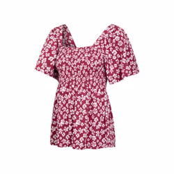Mountain Warehouse Womens/Ladies Hydra Floral Shirred Top - 12 UK, Berry