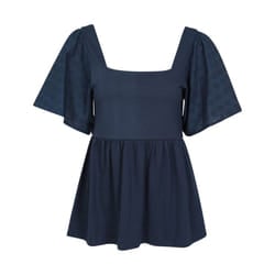 Mountain Warehouse Womens/Ladies Verona Broderie Sleeve Top - 10 UK, Navy