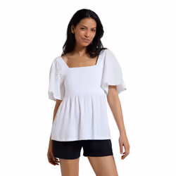 Mountain Warehouse Womens/Ladies Verona Broderie Sleeve Top - 12 UK, White