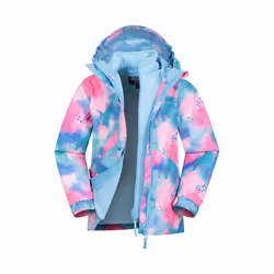 Mountain Warehouse Childrens/Kids Aries Printed 3 in 1 Jacket - 2-3 Years, Pink/Blue/Purple