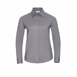 Russell Womens/Ladies Oxford Easy-Care Long-Sleeved Shirt - 6XL, Silver