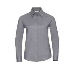 Russell Womens/Ladies Oxford Easy-Care Long-Sleeved Shirt - 6XL, Silver