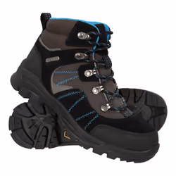 Mountain Warehouse Childrens/Kids Edinburgh Suede IsoGrip Waterproof Hiking Boots - 3 UK, Blue