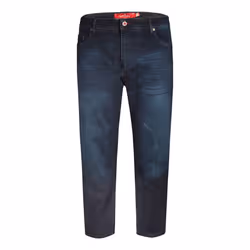 D555 Mens Daniel Tapered Leg Kingsize Jeans - 52L, Blue Black