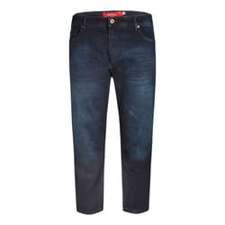 D555 Mens Daniel Tapered Leg Kingsize Jeans - 52L, Blue Black