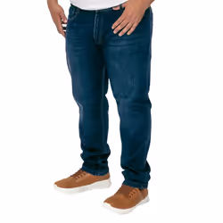 D555 Mens Daniel Tapered Leg Kingsize Jeans - 52L, Blue Black
