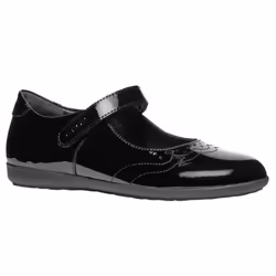 Geox Girls J Iberide A School Shoes - 1.5 UK, Black Patent