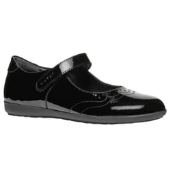 Geox Girls J Iberide A School Shoes - 3 UK, Black Patent