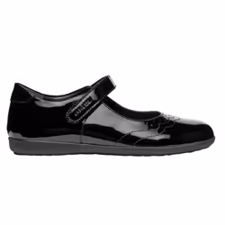 Geox Girls J Iberide A School Shoes - 3 UK, Black Patent