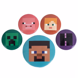 Minecraft Button Pig Badge Set
