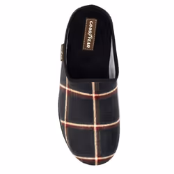 Goodyear Mens Checkmate Checked Mule Slippers - 9 UK, Black