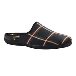 Goodyear Mens Checkmate Checked Mule Slippers - 10 UK, Black