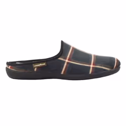 Goodyear Mens Checkmate Checked Mule Slippers - 10 UK, Black