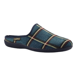 Goodyear Mens Checkmate Checked Mule Slippers - 8 UK, Blue