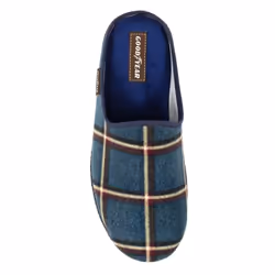 Goodyear Mens Checkmate Checked Mule Slippers - 8 UK, Blue