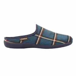 Goodyear Mens Checkmate Checked Mule Slippers - 8 UK, Blue