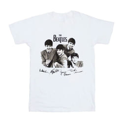 The Beatles Unisex Adult Signature T-Shirt - S, White