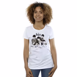 The Beatles Unisex Adult Signature T-Shirt - XL, White