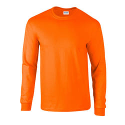 Gildan Unisex Adult Ultra Plain Cotton Long-Sleeved T-Shirt - S, Safety Orange