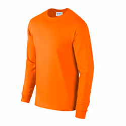 Gildan Unisex Adult Ultra Plain Cotton Long-Sleeved T-Shirt - S, Safety Orange