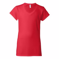 Gildan Womens/Ladies Soft Touch V Neck T-Shirt - 12 UK, Cherry Red