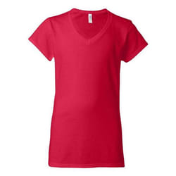 Gildan Womens/Ladies Soft Touch V Neck T-Shirt - 12 UK, Cherry Red