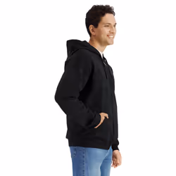 Gildan Mens Softstyle Fleece Midweight Full Zip Hoodie - S, Black