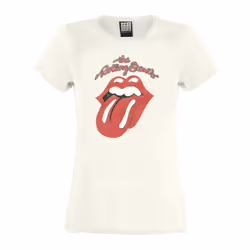 Amplified Womens/Ladies Vintage Tongue The Rolling Stones T-Shirt - S, Vintage White