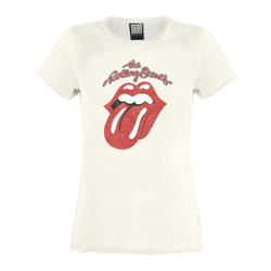 Amplified Womens/Ladies Vintage Tongue The Rolling Stones T-Shirt - S, Vintage White