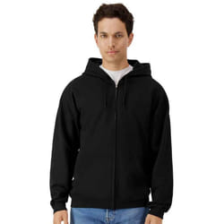 Gildan Mens Midweight Soft Touch Full Zip Hoodie - S, Black