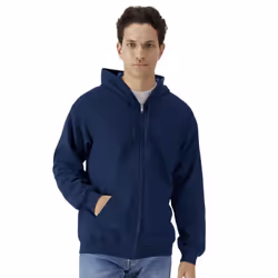 Gildan Mens Midweight Soft Touch Full Zip Hoodie - XXL, Navy
