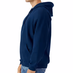 Gildan Mens Midweight Soft Touch Full Zip Hoodie - XXL, Navy