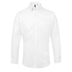 Premier Mens Signature Oxford Long Sleeve Work Shirt - 20in, White